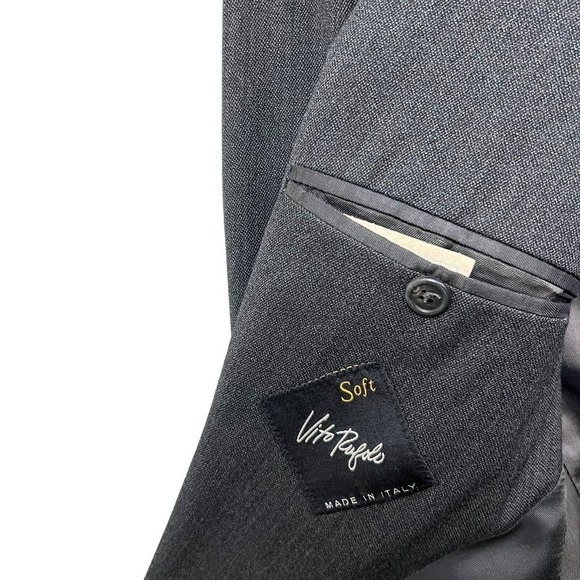Vito Rufolo Blazer Suit Jacket Super 100 Ventless Gray Men 44R Made in Italy - Picture 5 of 7